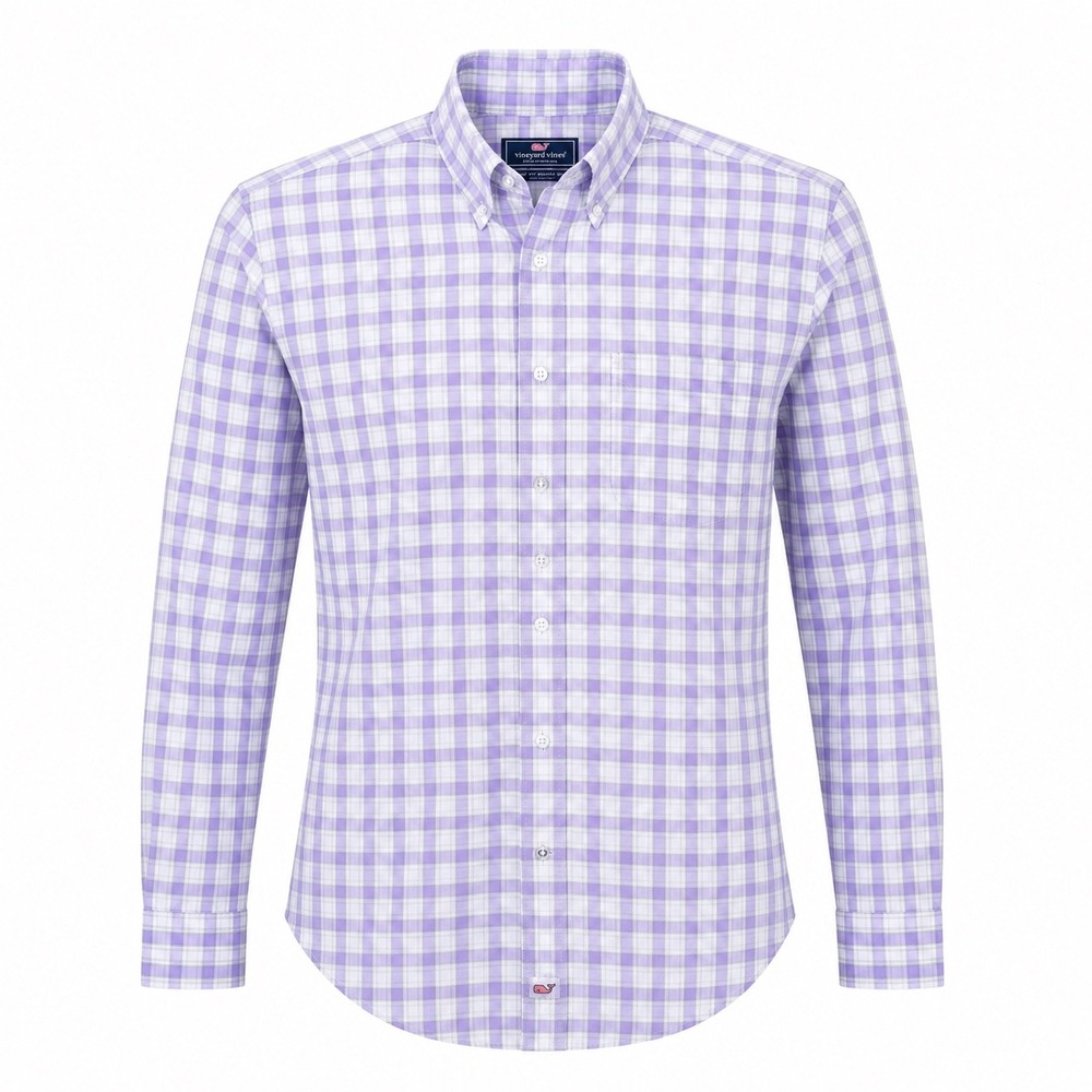 Vineyard Vines Purple Performance Classic Fit Murray shirt mens small preppy